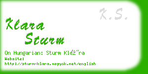 klara sturm business card